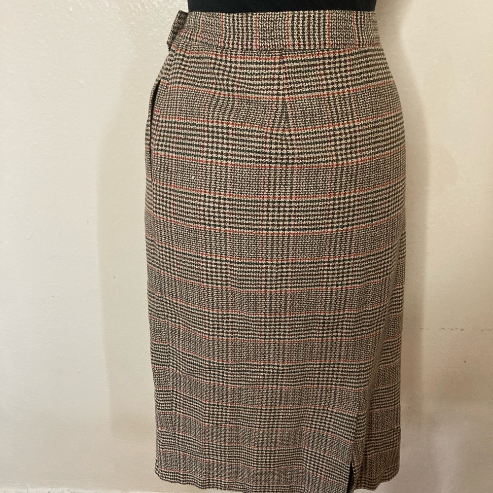 Vintage Leslie Fay Earth tones Plaid Skirt